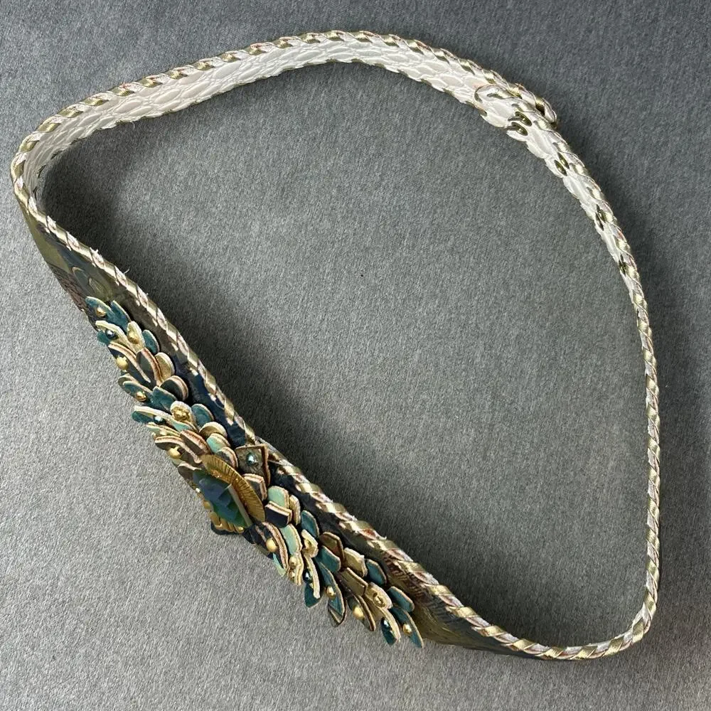 OOAK Handmade Belt Statement Sculptural Wearable Art Nouveau Fits Waists 25"-33" - Picture 9 of 12